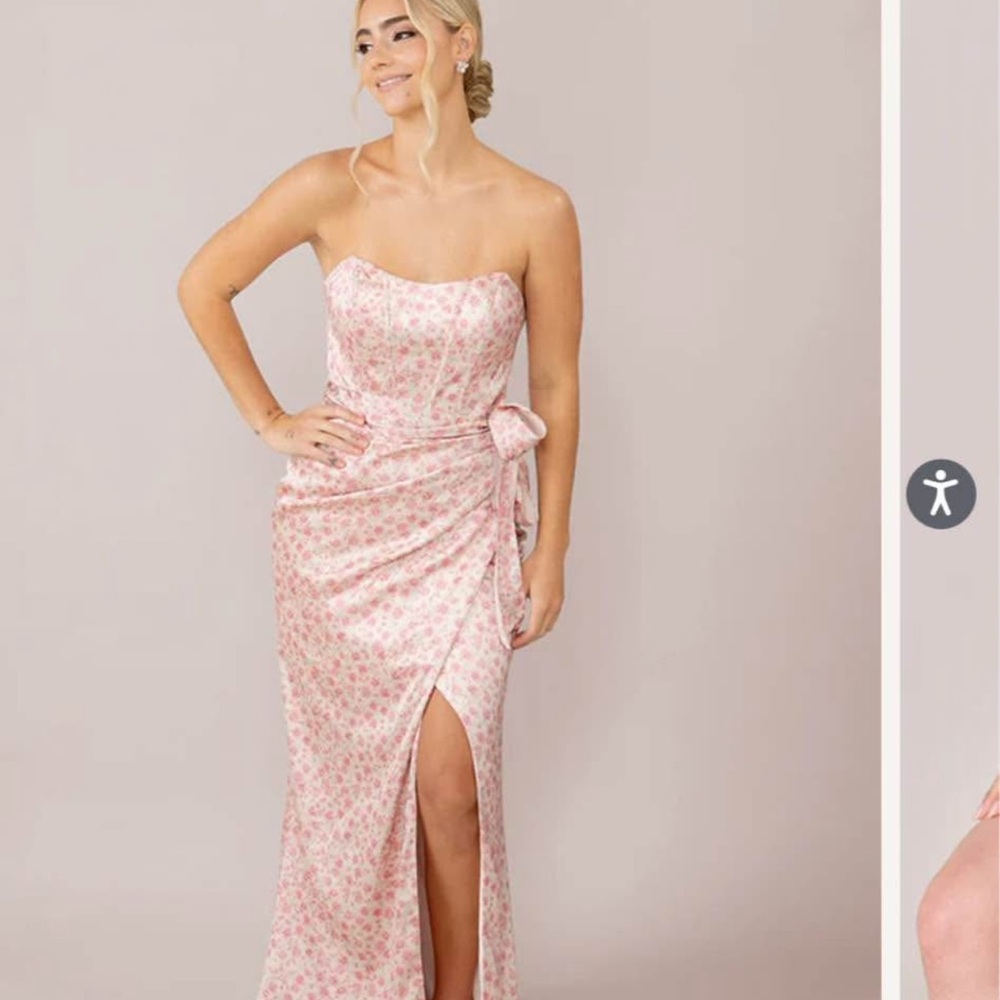 Revelry Strapless Pink Floral Dress